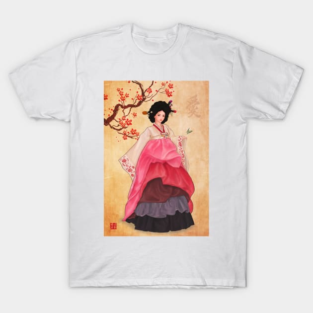 A Woman in Hanbok T-Shirt by Anicue